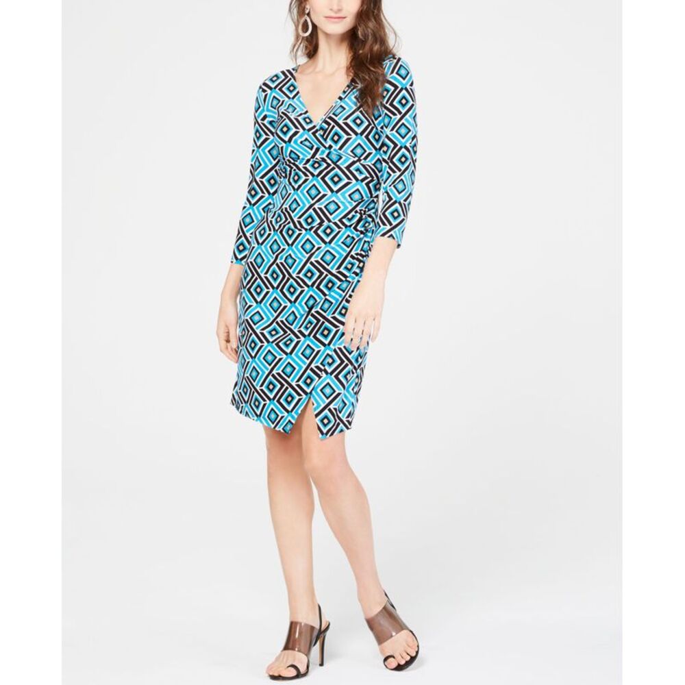 Petite Geo Print Wrap Dress